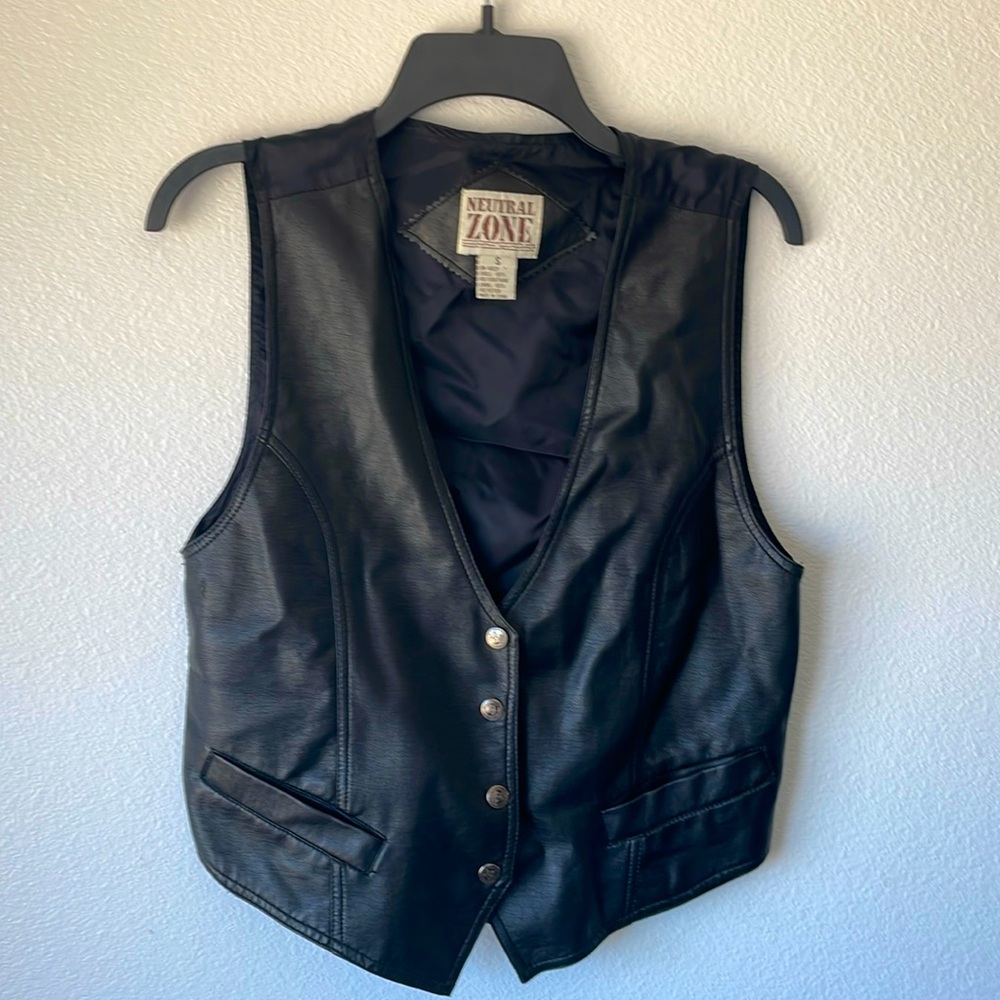 Vintage faux leather vest size small